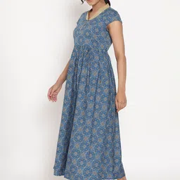 AURELIA Blue Ethnic Motifs Ethnic Maxi Dress image 4