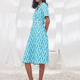 SALT ATTIRE Women Abstract Printed A-Line Dress image 2