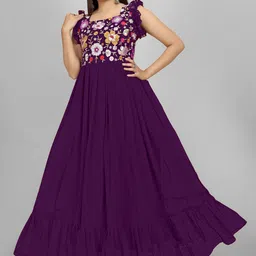 AKSHARAM Floral Print Georgette Maxi Dress image 4