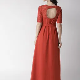 La Zoire Rust Georgette Maxi Dress image 5