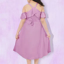 KAARIGARI Cold-Shoulder Fit & Flare Midi Dress image 4