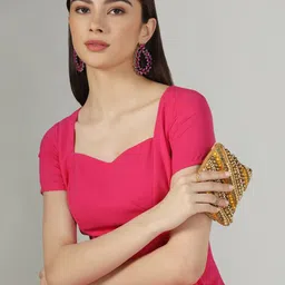 Beatnik Fuchsia Sheath Midi Dress image 5