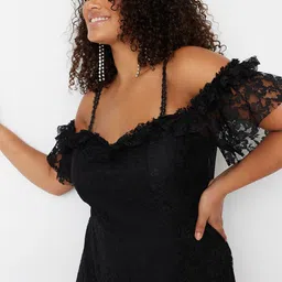 Trendyol Self Design Off-Shoulder Maxi Dress image 5