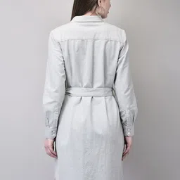 Woods Women Shirt Collar Cotton Shirt Dress image 3