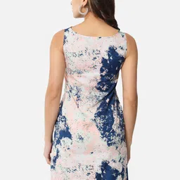 BAESD Abstract Printed Boat Neck Sleeveless Sheath Dress image 5