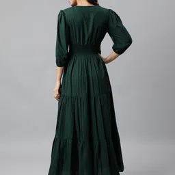 vibes by deebaco DEEBACO Puff Sleeves Smocked Tiered Fit & Flare Maxi Dress image 5