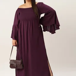 theRebelinme Women Off-Shoulder Fit and Flare Dress Plus Size image 5