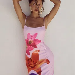 StyleCast x Revolte Floral Printed Shoulder Straps Bodycon Maxi Dress image 5