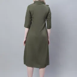 Enchanted Drapes Tie Up Neck Crepe A-Line Midi Dress image 5