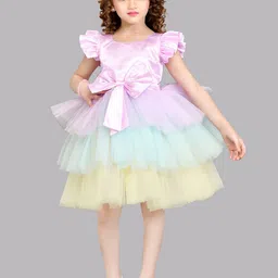 Pink Chick Layered Net Fit & Flare Dress image 2