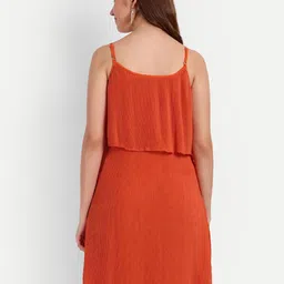 D 'VESH Self Design Seeveless Fit & Flare Dress image 3