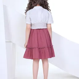 Peppermint Flounce Above Knee Round Neck A-Line Dress image 5