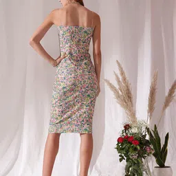 STREET 9 Off Shoulder Floral Printed Sheath Dress image 5