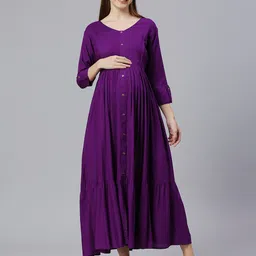 Aanyor V-Neck Maternity Maxi Dress image 4