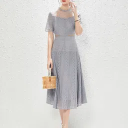 JC Collection Grey Midi Dress image 1