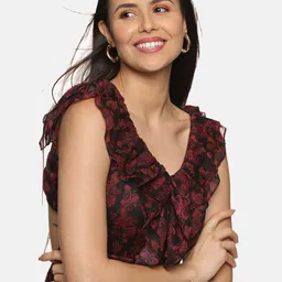 ISU V-Neck Print Chiffon Maxi Dress image 2