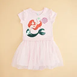 Pantaloons Junior Girls Disney Princess Printed Cotton Peplum Dress image 2