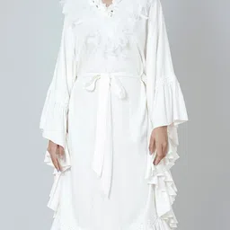 First Resort by Ramola Bachchan Flared Sleeves V-Neck A-Line Midi Dress image 2