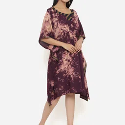 Fabriko Brown Tie-Dye Kaftan Dress image 3