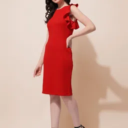 Oomph! Flutter Sleeves Round Sheath Dress image 3