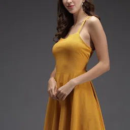 BAESD Shoulder Straps Tie Up Fit & Flare Dress image 4