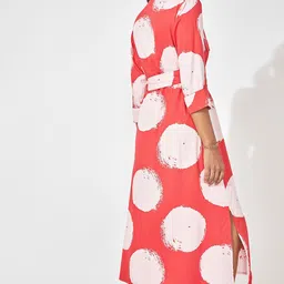 The Label Life Red Red & White Polka Shirt Dress image 4
