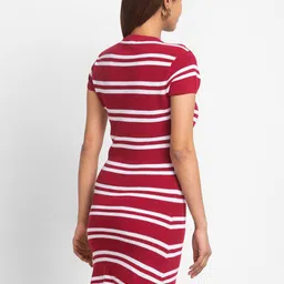 Globus Red & White Striped T-shirt Dress image 4