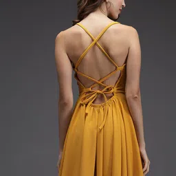 BAESD Shoulder Straps Tie Up Fit & Flare Dress image 5