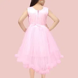 Aarika Girls Pink Embellished Net Dress image 5
