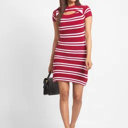 Globus Red & White Striped T-shirt Dress image 5