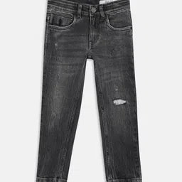 Blue Giraffe Boys Slim Fit Mildly Distressed Light Fade Stretchable Jeans-picture-24