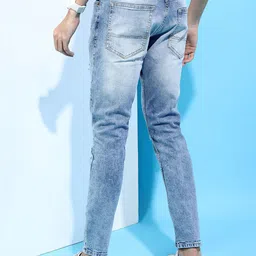 HIGHLANDER Men Blue Tapered Fit Mid-Rise Mildly Distressed Stretchable Jeans image 4