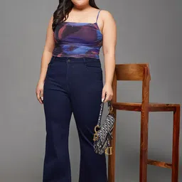 Miss Chase A+ Women Plus Size Bootcut High-Rise Clean Look Stretchable Jeans image 2