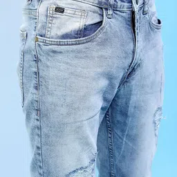 HIGHLANDER Men Blue Tapered Fit Mid-Rise Mildly Distressed Stretchable Jeans image 2