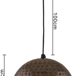 homesake Antique copper hammered pendant, hanging lamp, 8" Pendants Ceiling Lamp image 5