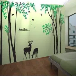 nnk decor Size:(140 x 87 Inches) Deer In Forest Wall Stencil Painting for Home Decor DEER Wall Stencil Stencil image 3