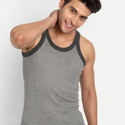 T.T. Titanic Pure Cotton Pack Of 3 Ribbed Gym Basic Vests image 4