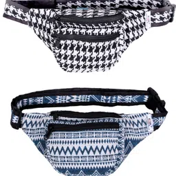 Kanha men/women stylish waist bag combo set strong cotton adjustable multi strips waist bag image 1