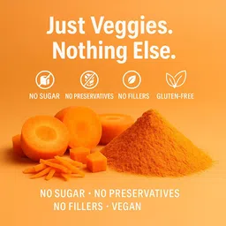 confect Carrot Powder | Natural Vegetable Powder for Baking & Juices| No Added Sugar Nutrition Drink image 2