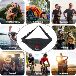 prike bold black waist bag Elegant Style Travel Pouch Passport Holder with Adjustable Strap image 5