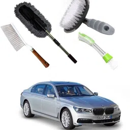 qiisx Wheel Tire Rim Scrub Brush, Car AC Vent Cleaning Brush, Microfiber Duster, Handle Cleaning Duster Brush For BMW 730d Combo-picture-24