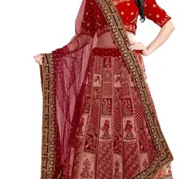 mavadi Net Embroidered Maroon Women Dupatta-picture-34