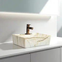 clayramic Premium Ceramic Washbasin (2 In 1) With Waste Coupling & Pipe Set ) (16x12x5)(M-Tap-1009)(2 In 1) Wall Hung Basin image 3