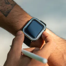 DailyObjects Black Tough Fit Apple Watch Series Case (45mm) 4.84 mm Silicone Watch Strap image 3