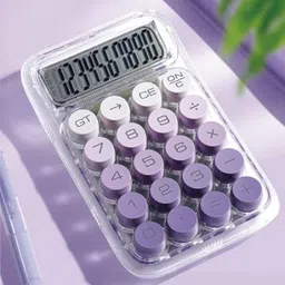 navmi 723 Colorful Transparent Calculator with Large Display & Mechanical Buttons | Basic Calculator image 1