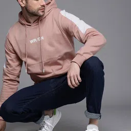 wrogn Men Full Sleeve Printed Hooded Sweatshirt image 4