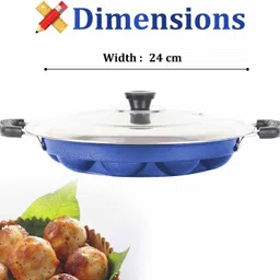 aggrandize Sleek maker Ponganal Make Paniyarakkal with Lid (Aluminium, Non-stick) Paniarakkal with Lid 1 L capacity 23 cm diameter image 3