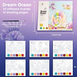 kidology Watercolor Painting Book for Kids | 20 Sheets with Brush | Art & Craft Toy image 2