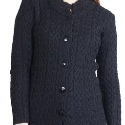 montrex Acrylic Blend Embellished, Woven Coat For Women image 1