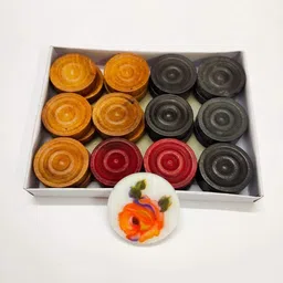 spocco ®Wooden Carrom Coins All Types of Carrom Board ( Set of 24 ) with one Striker Carrom Pawns-picture-28